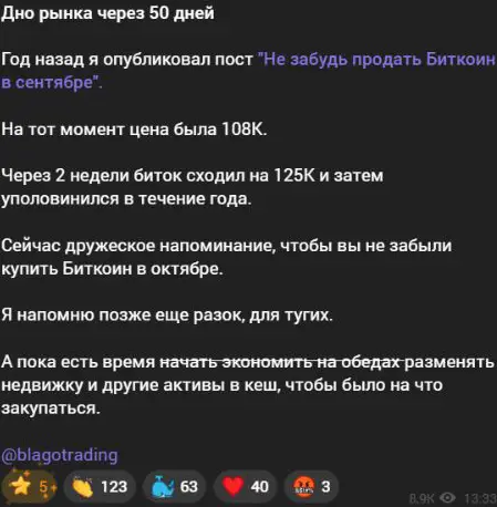 Прогноз дна биткоина и призыв подготовить деньги от продажи недвижимости и других активов